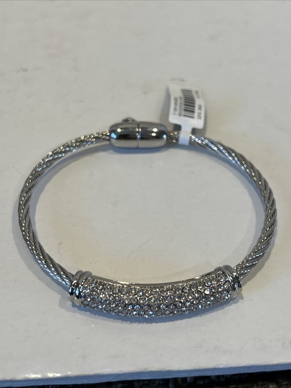 NWT Banana Republic Silver tone Pave Rhinestone Magnetic Close